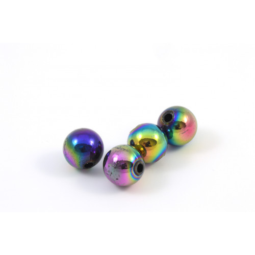 Opaque AB black acrylic round beads